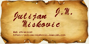 Julijan Mišković vizit kartica